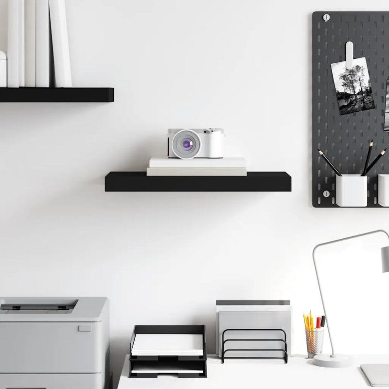 Floating Wall Shelf Black 50x23x3.8 cm MDF