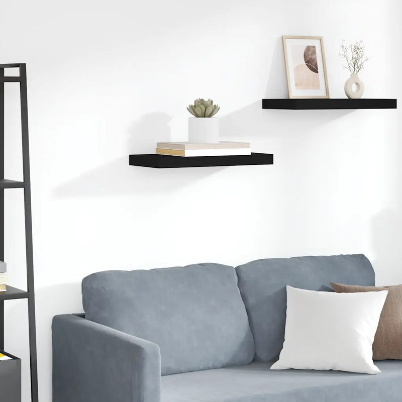 Floating Wall Shelf Black 50x23x3.8 cm MDF