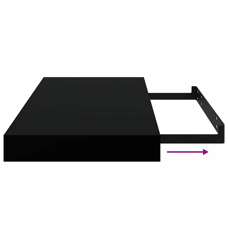 Floating Wall Shelves 2 pcs Black 50x23x3.8 cm MDF
