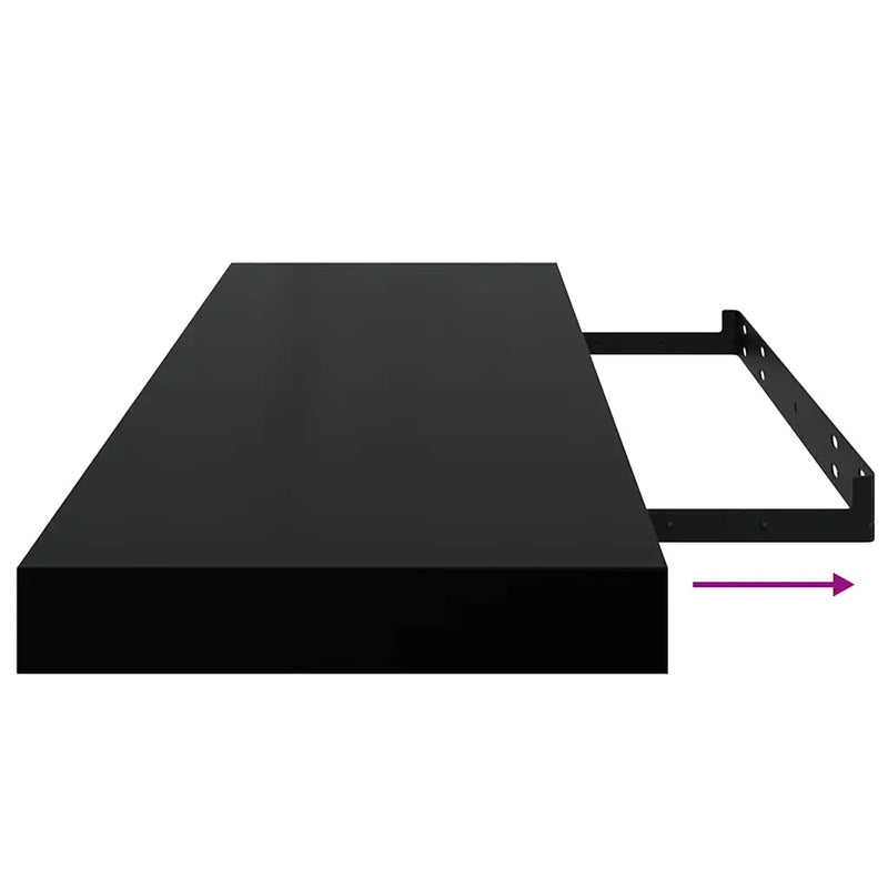 Floating Wall Shelves 2 pcs Black 80x23.5x3.8 cm MDF