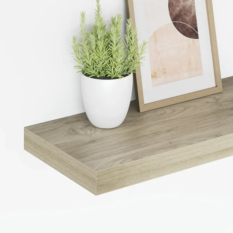 Floating Wall Shelves 2 pcs Oak 60x23.5x3.8 cm MDF