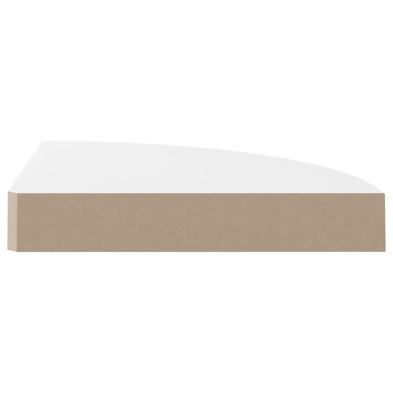 vidaXL Floating Corner Shelf High Gloss White 25x25x3.8 cm MDF