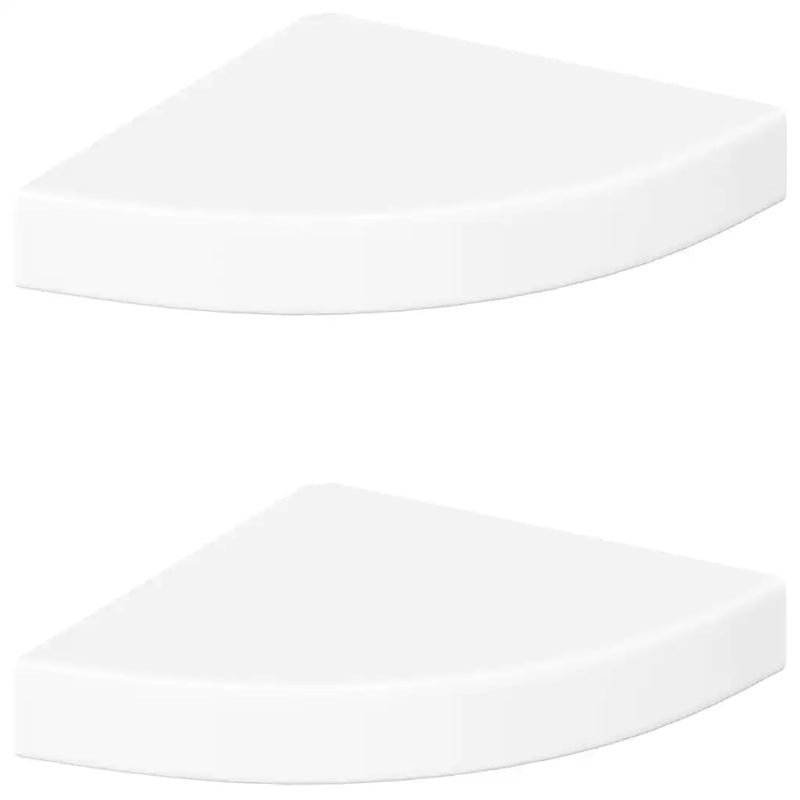 Floating Corner Shelves 2 pcs High Gloss White 25x25x3.8 cm MDF