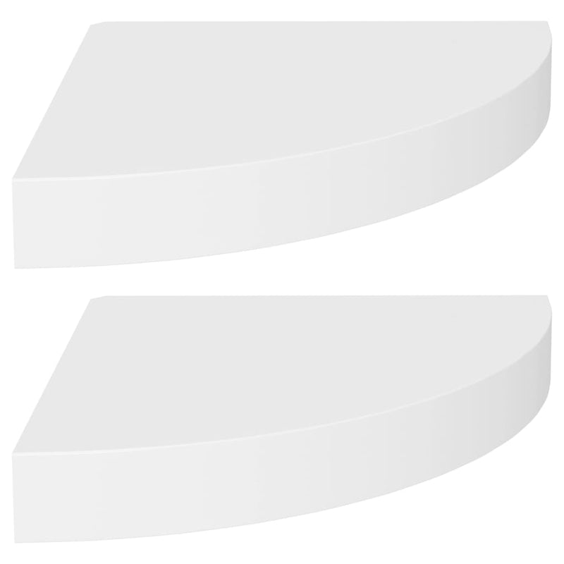 vidaXL Floating Corner Shelves 2 pcs White 25x25x3.8 cm MDF