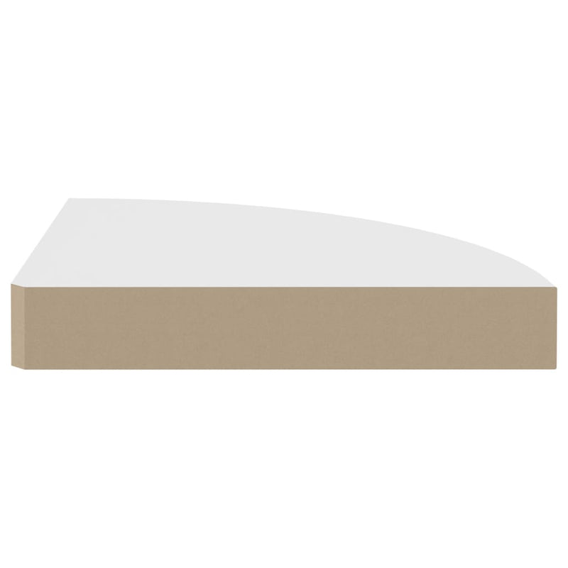 vidaXL Floating Corner Shelves 2 pcs White 25x25x3.8 cm MDF