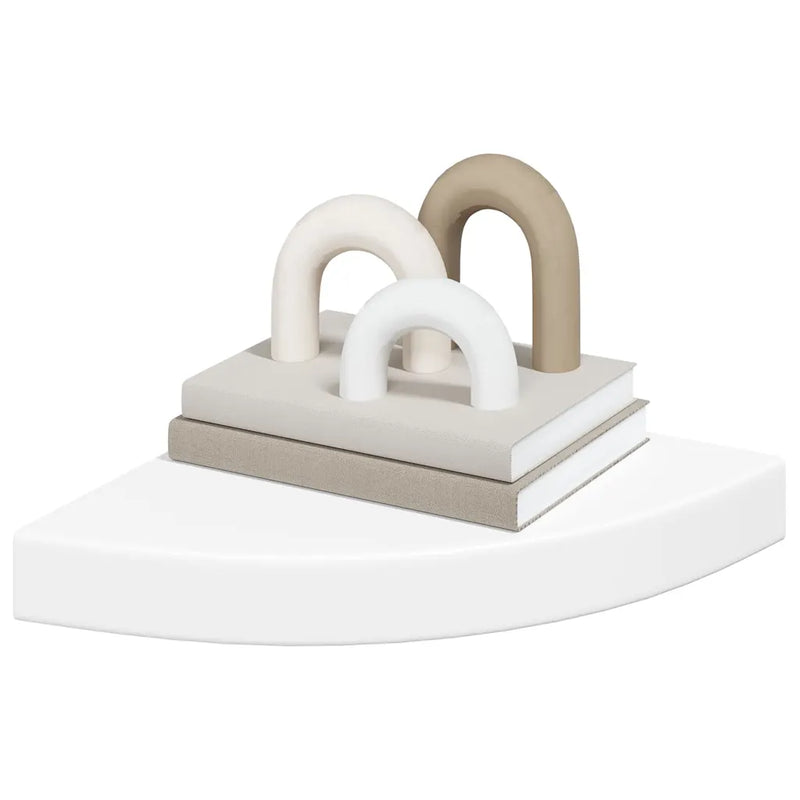 Floating Corner Shelves 4 pcs White 25x25x3.8 cm MDF