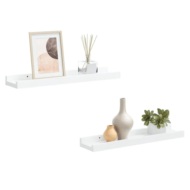 Picture Frame Ledge Shelves 2 pcs White 40x9x3 cm MDF