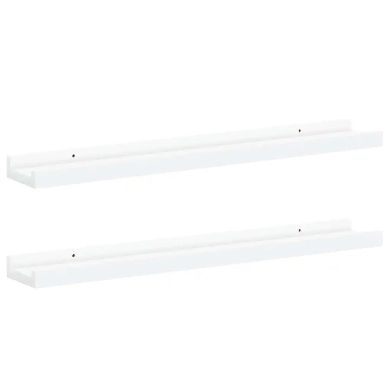 Picture Frame Ledge Shelves 2 pcs White 60x9x3 cm MDF