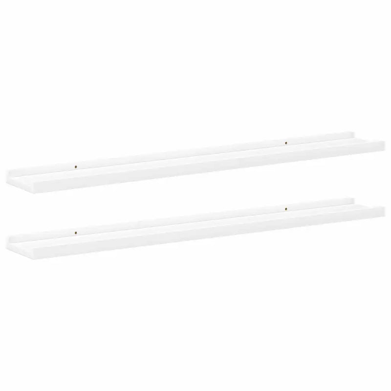 Picture Frame Ledge Shelves 2 pcs White 80x9x3 cm MDF
