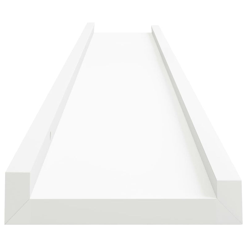 vidaXL Picture Frame Ledge Shelves 2 pcs White 80x9x3 cm MDF
