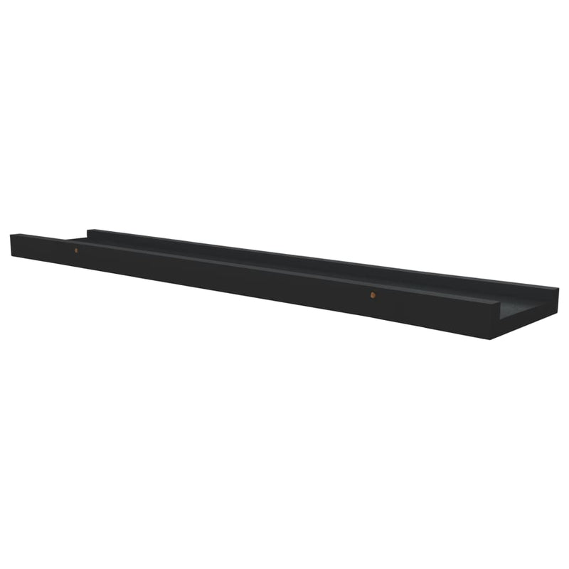 vidaXL Picture Frame Ledge Shelves 2 pcs Black 60x9x3 cm MDF