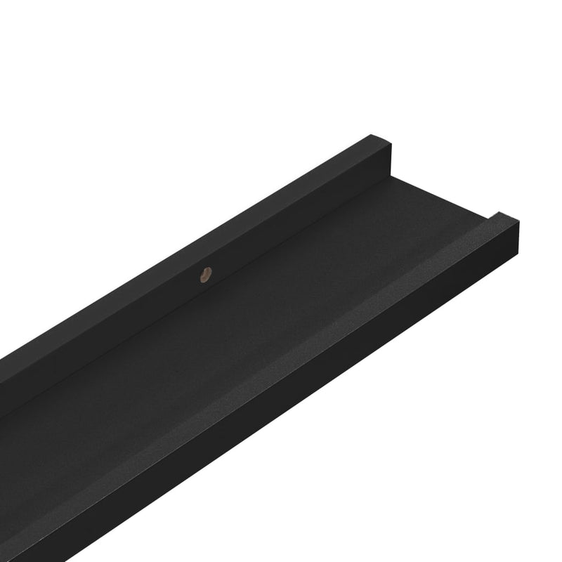 vidaXL Picture Frame Ledge Shelves 2 pcs Black 80x9x3 cm MDF