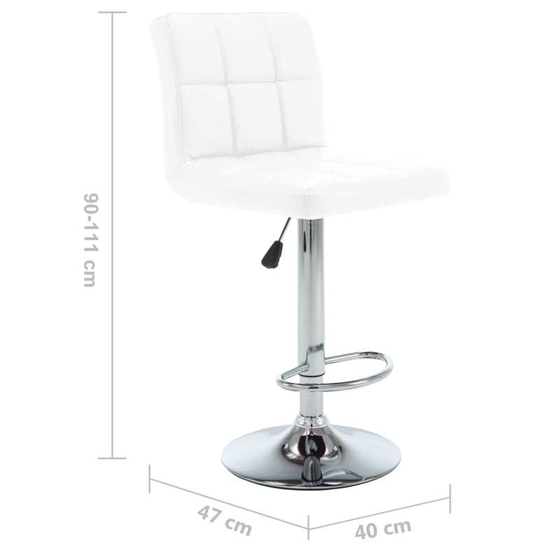 vidaXL Bar Stools 2 pcs White Faux Leather