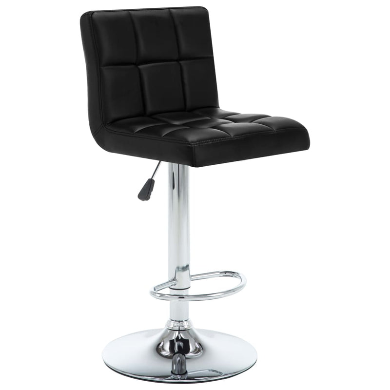 vidaXL Bar Stools 2 pcs Black Faux Leather