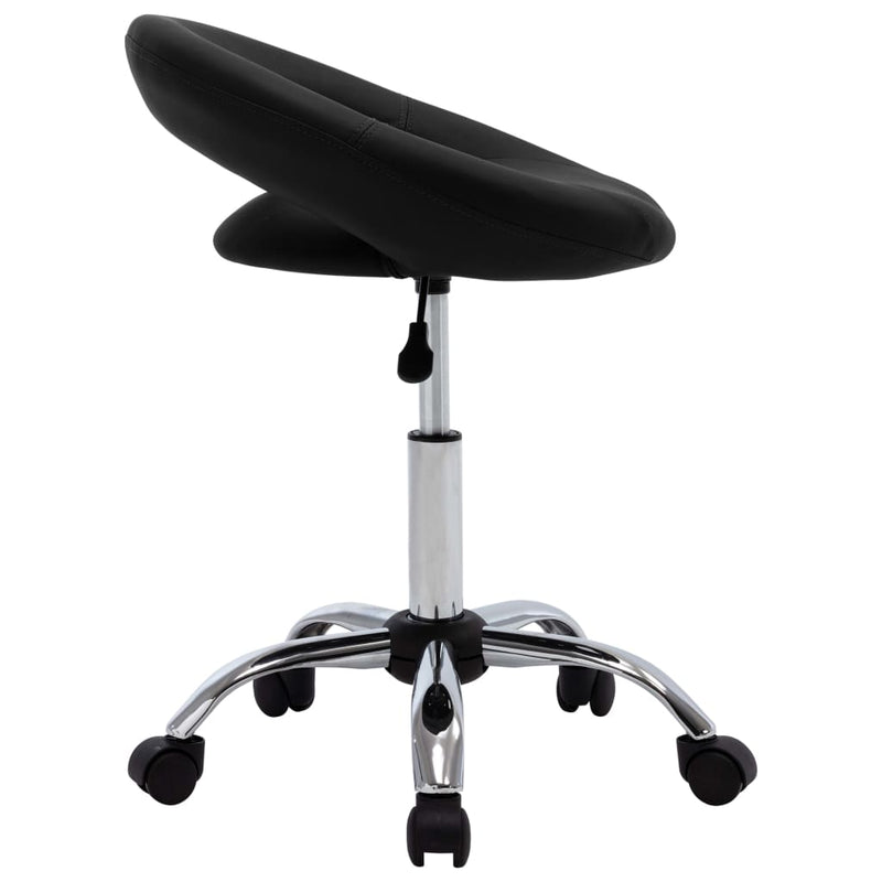 Rolling Work Chair Black Faux Leather