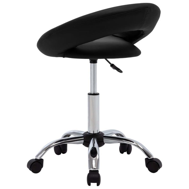 Rolling Work Chair Black Faux Leather