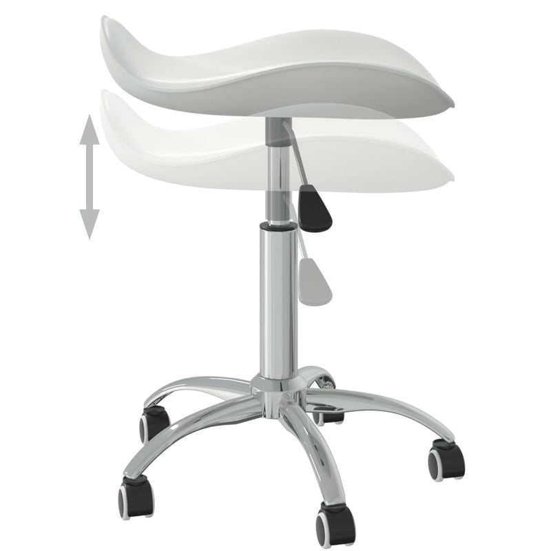 vidaXL Salon Spa Stool White Faux Leather