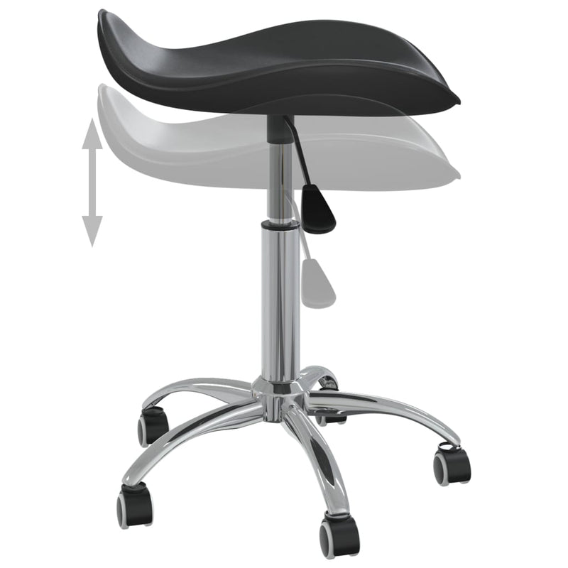 vidaXL Salon Spa Stool Black Faux Leather