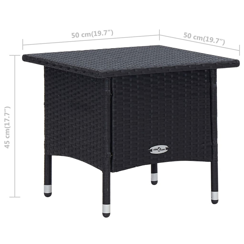 vidaXL 2 Piece Garden Lounge Set with Cushions Poly Rattan Black