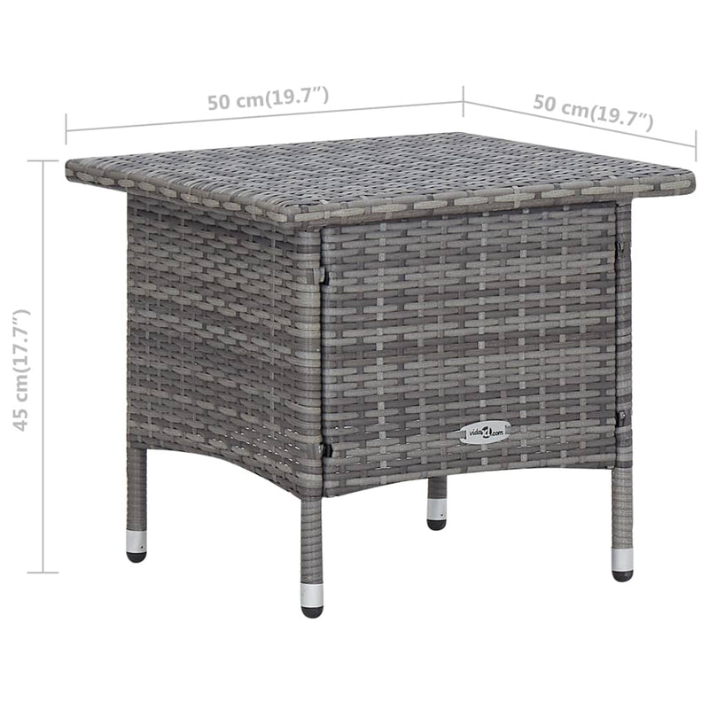 vidaXL 2 Piece Garden Lounge Set with Cushions Poly Rattan Grey