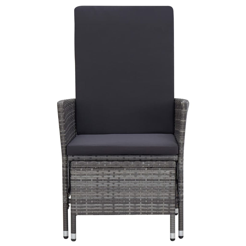 vidaXL 2 Piece Garden Lounge Set with Cushions Poly Rattan Grey