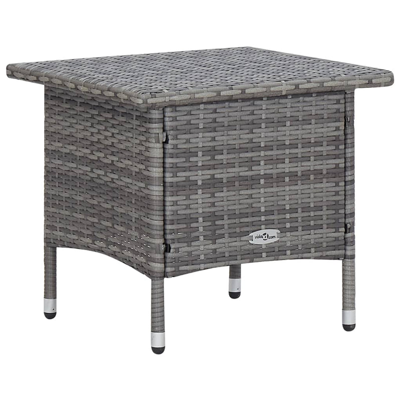 vidaXL 2 Piece Garden Lounge Set with Cushions Poly Rattan Grey