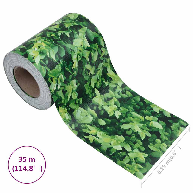 vidaXL Garden Privacy Screen PVC 35x0.19 m Green