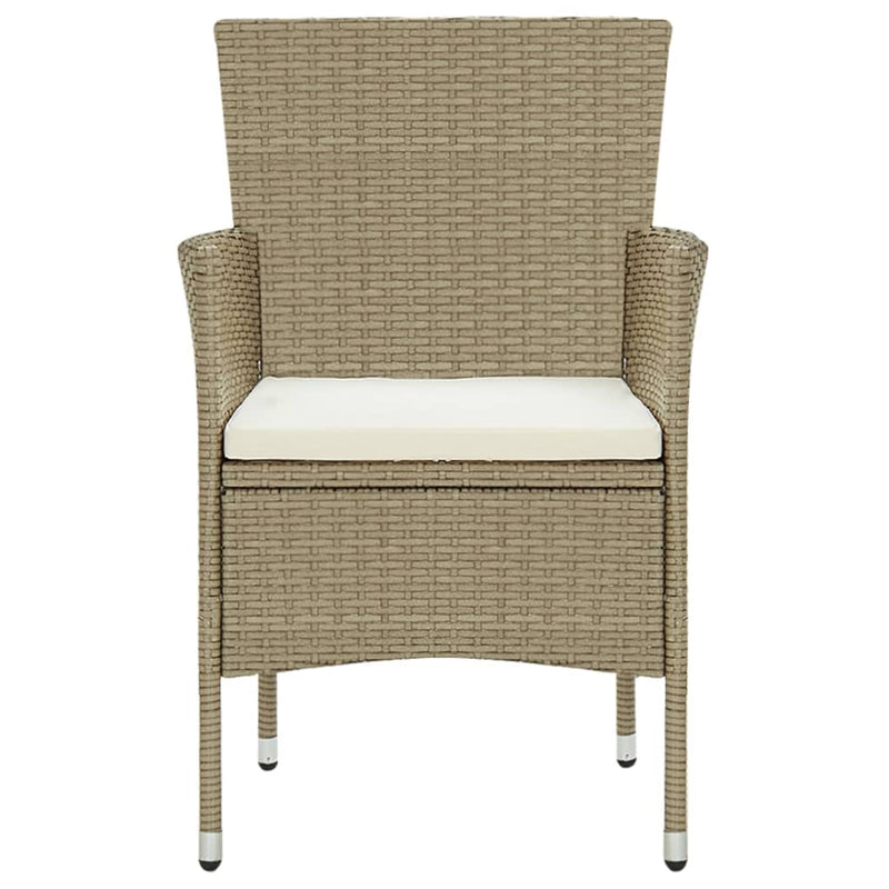 Garden Dining Chairs 4 pcs Poly Rattan Beige