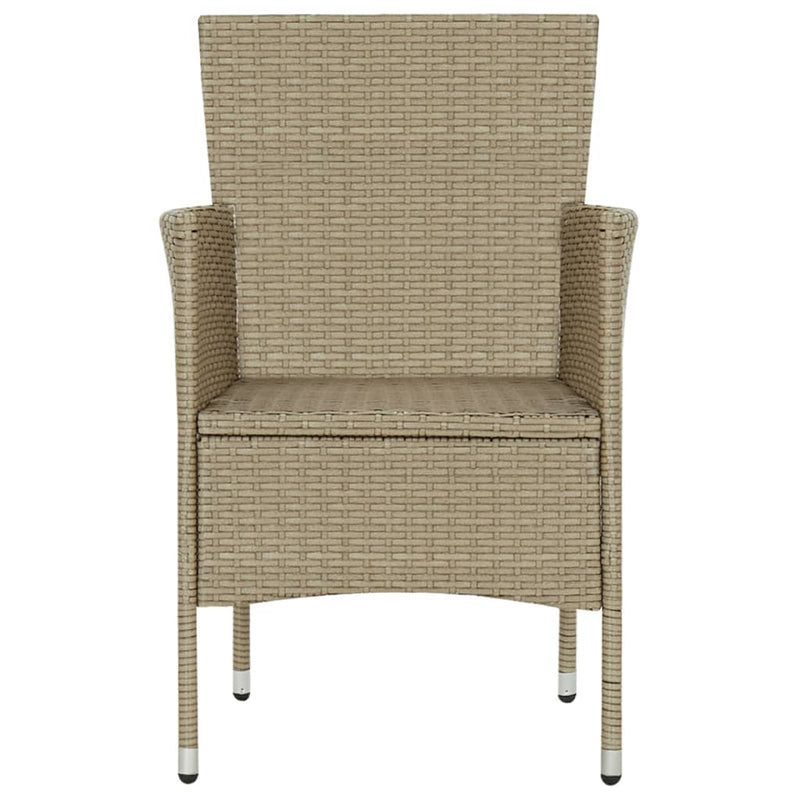 Garden Dining Chairs 4 pcs Poly Rattan Beige