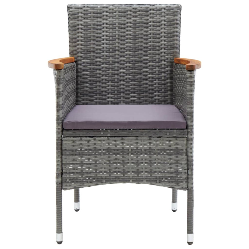 vidaXL Garden Dining Chairs 4 pcs Poly Rattan Grey