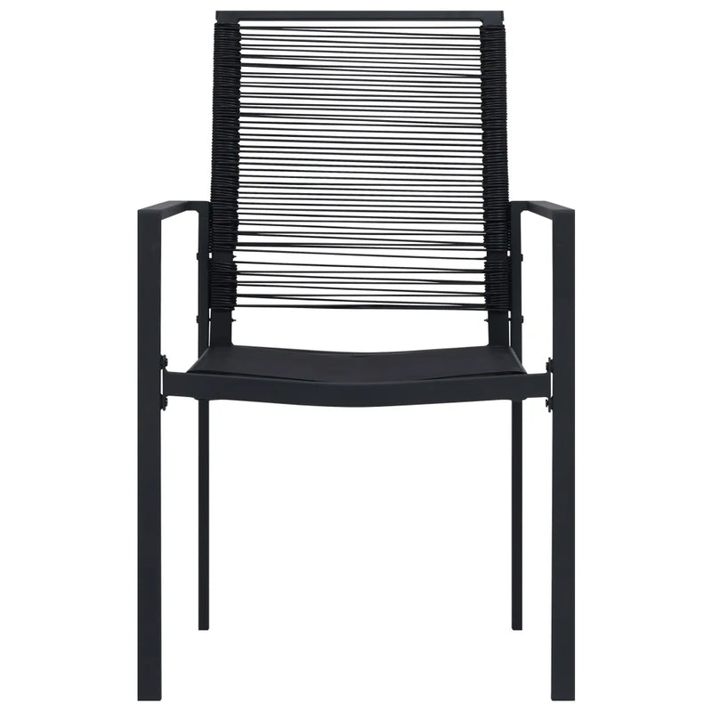 Garden Chairs 4 pcs PVC Rattan Black