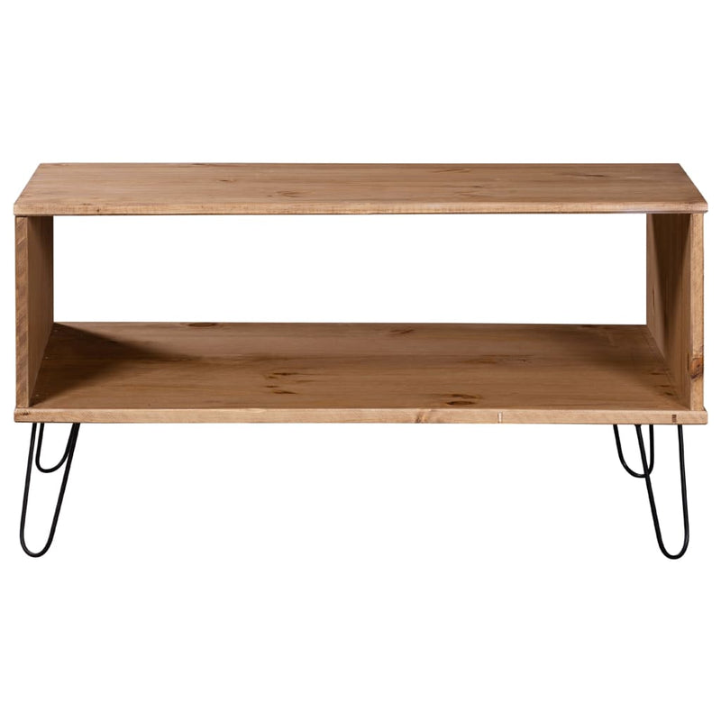 vidaXL Coffee Table "New York" Light Wood Solid Pine Wood