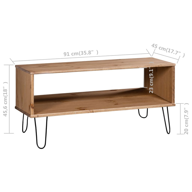 vidaXL Coffee Table "New York" Light Wood Solid Pine Wood