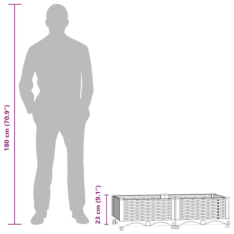 vidaXL Raised Bed 80x40x23 cm Polypropylene