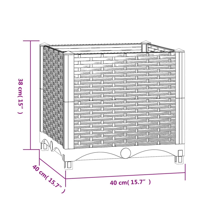 vidaXL Raised Bed 40x40x38 cm Polypropylene