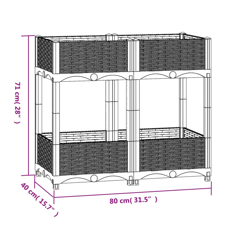 vidaXL Raised Bed 80x40x71 cm Polypropylene