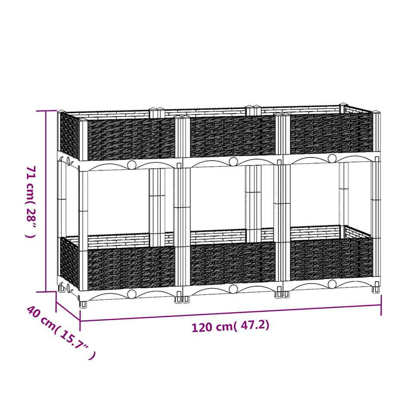 vidaXL Raised Bed 120x40x71 cm Polypropylene