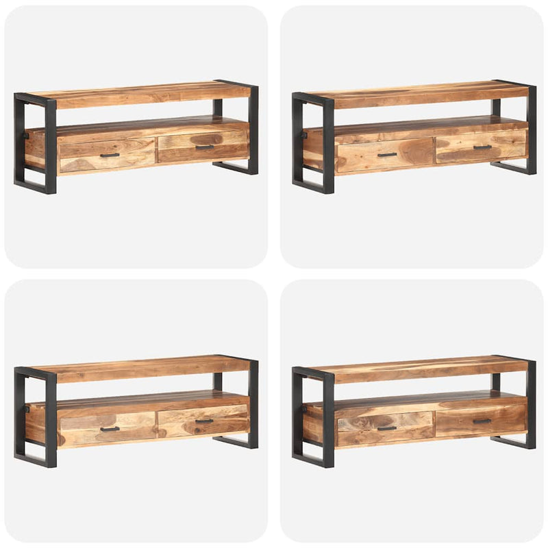 TV Cabinet 120x35x45 cm Solid Wood with Honey Finish
