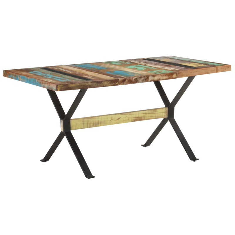 vidaXL Dining Table 160x80x76 cm Solid Reclaimed Wood