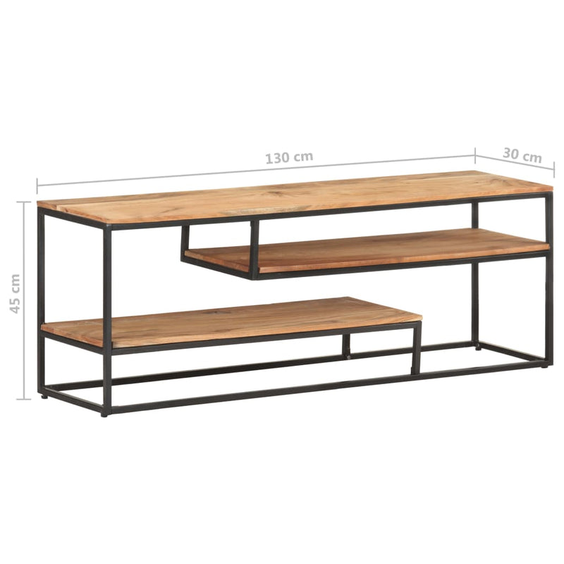 vidaXL TV Cabinet 130x30x45 cm Solid Acacia Wood