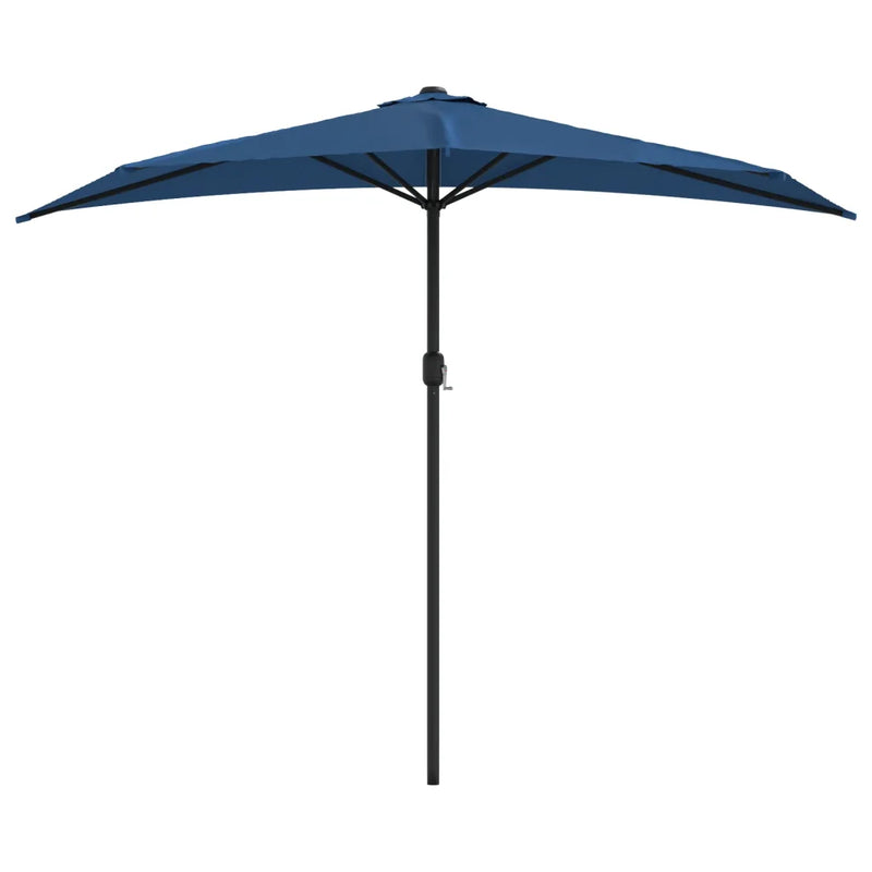 Balcony Parasol with Aluminium Pole Blue 270x144x222 cm Half