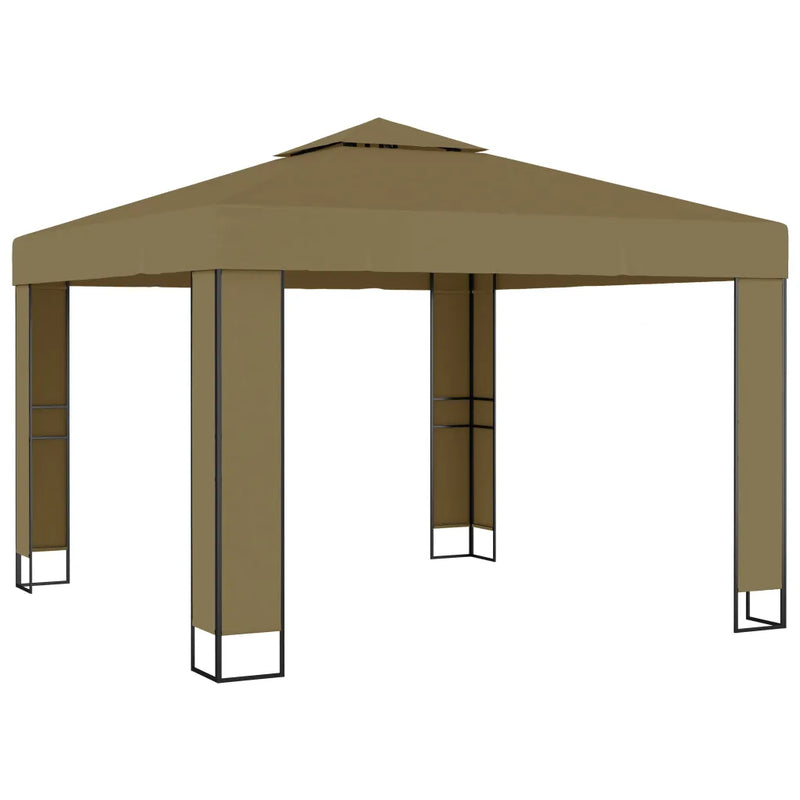 Gazebo with Double Roof 3x3x2.7 m Taupe 180 g/m��
