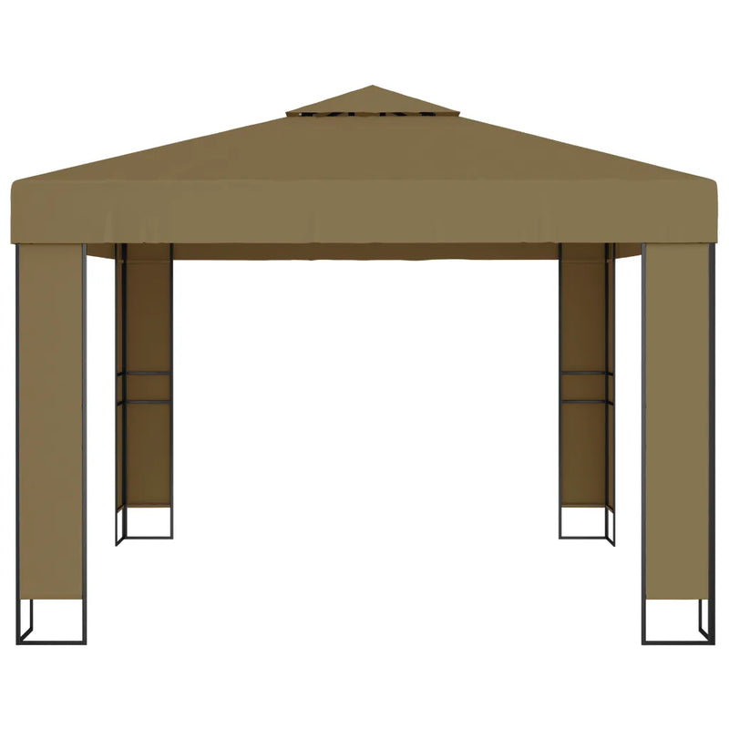 Gazebo with Double Roof 3x3x2.7 m Taupe 180 g/m��