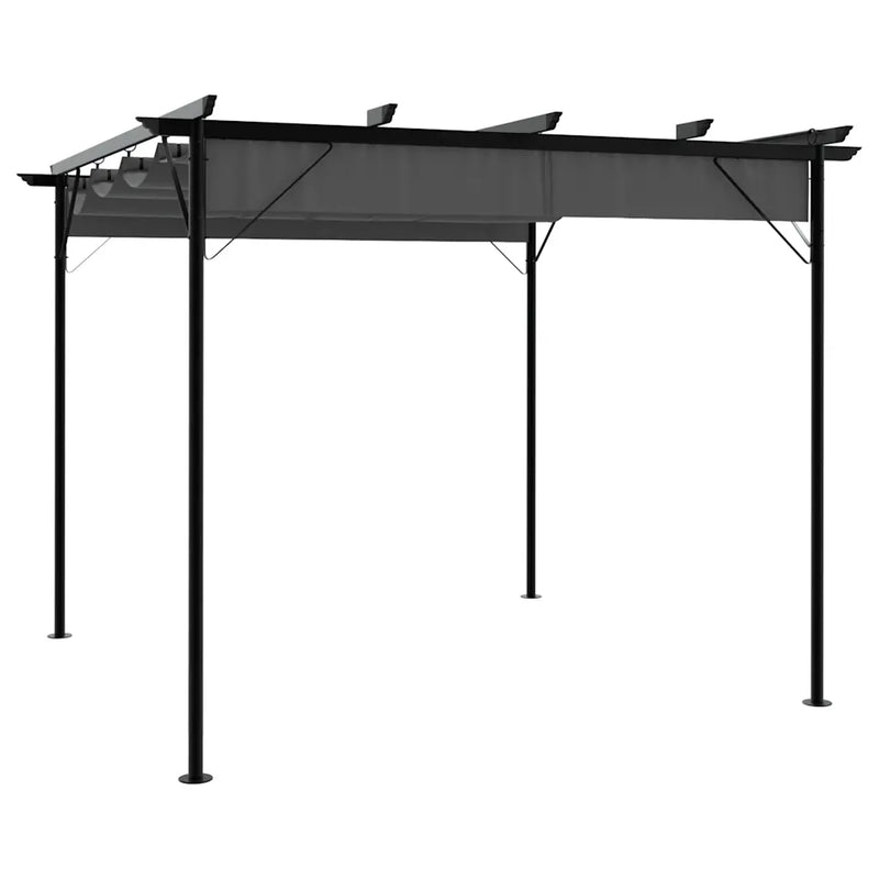Pergola with Retractable Roof Anthracite 3x3 m Steel 180 g/m��