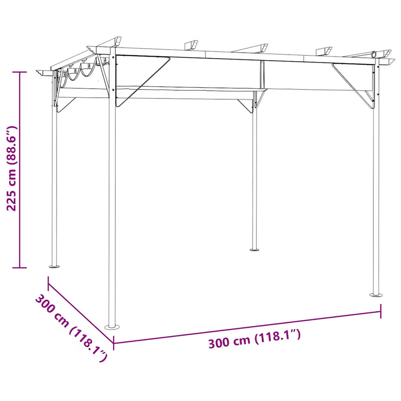Pergola with Retractable Roof Anthracite 3x3 m Steel 180 g/m��