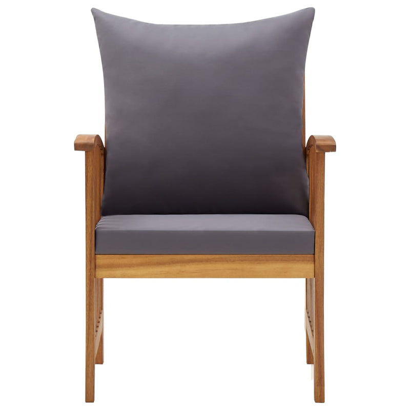vidaXL Garden Chairs with Cushions 2 pcs Solid Acacia Wood