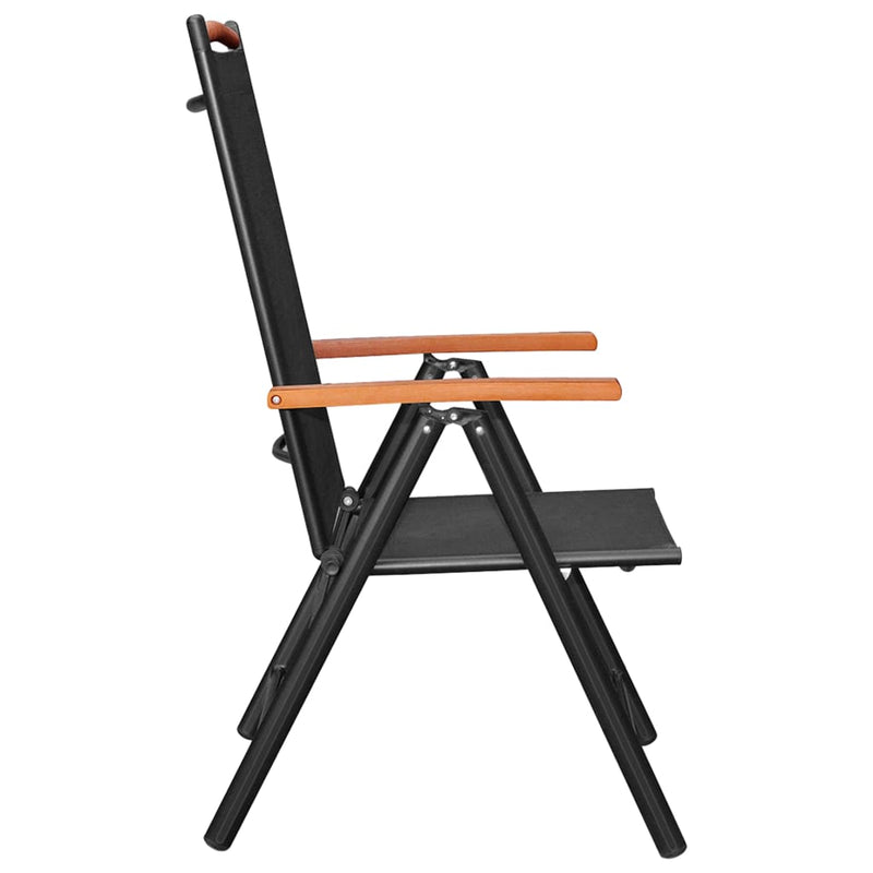 vidaXL Folding Garden Chairs 6 pcs Textilene Black