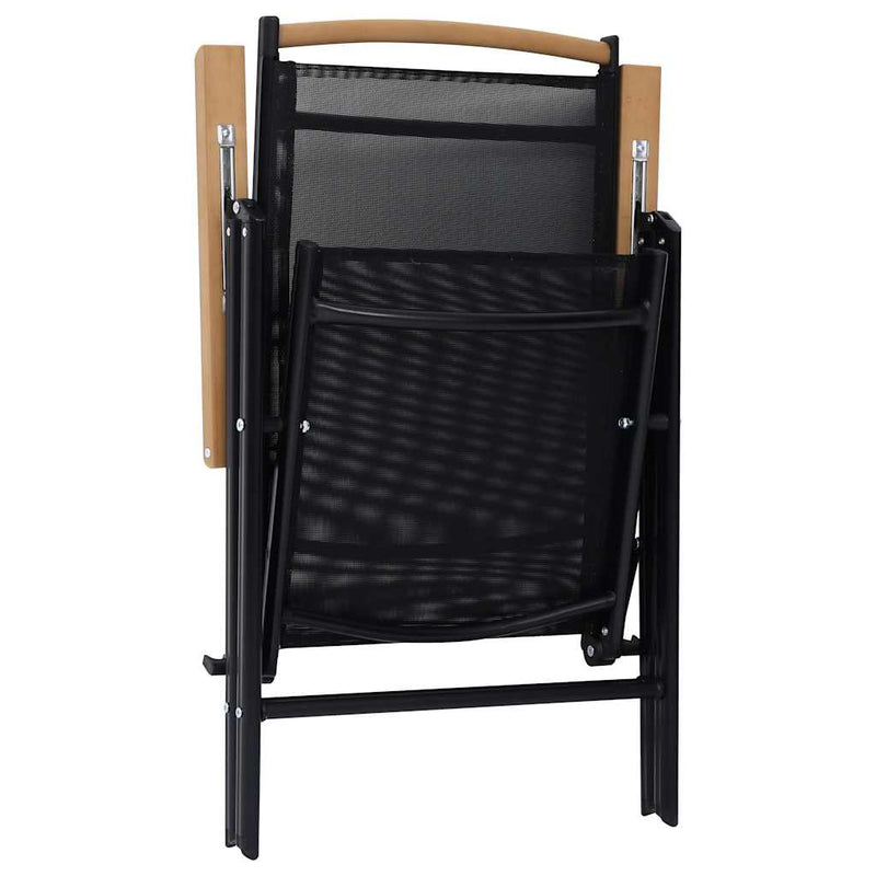 vidaXL Folding Garden Chairs 6 pcs Textilene Black