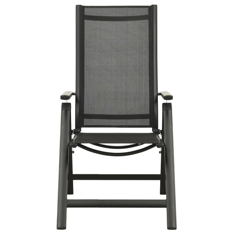 vidaXL Folding Garden Chairs 2 pcs Textilene and Aluminium Black