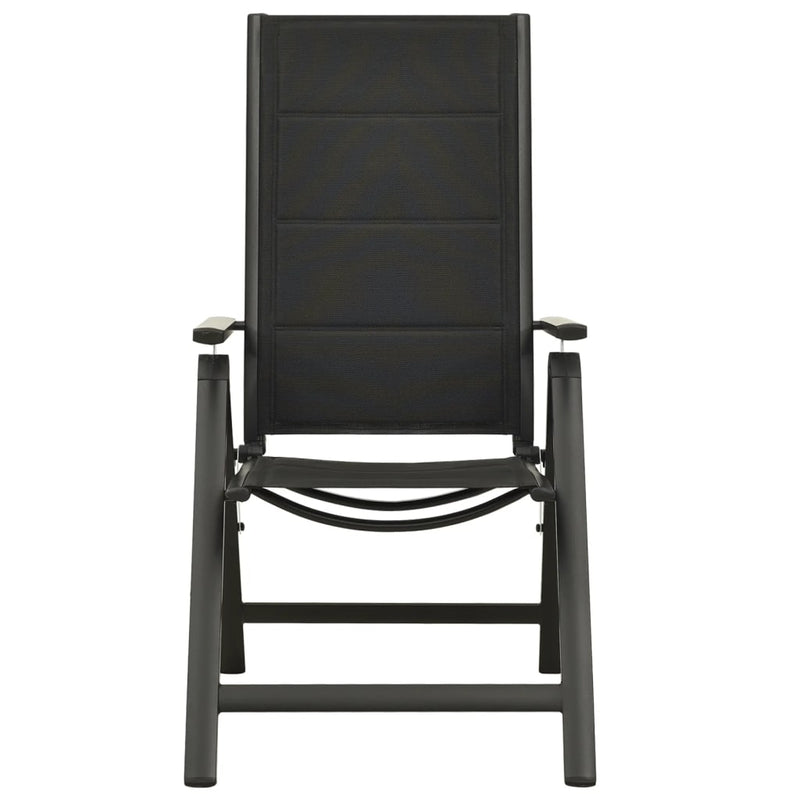 vidaXL Folding Garden Chairs 2 pcs Textilene and Aluminium Black